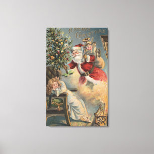 Weihnachten GrußWeihnachten mit Baum und Geschenke Leinwanddruck