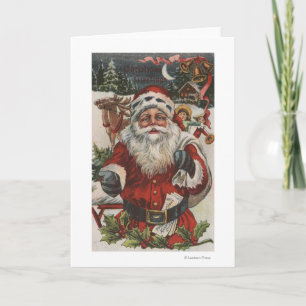 Weihnachten GrußWeihnachten mit Hirsch und Kindern