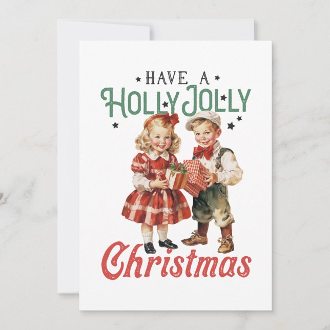 Weihnachten haben ein Holly Jolly Weihnachten Einladung (Vorderseite)