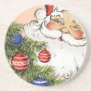 Weihnachten Hallo! Jolly Santa Claus Sandstein Untersetzer