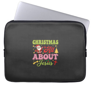 Weihnachten handelt von Jesus Retro Laptopschutzhülle