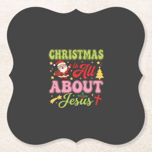 Weihnachten handelt von Jesus Retro Untersetzer