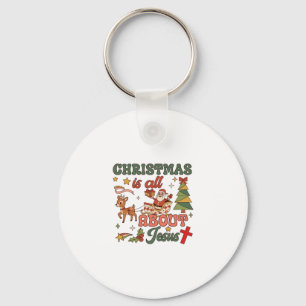 Weihnachten handelt von Jesus, Santa, Schlitten, R Schlüsselanhänger