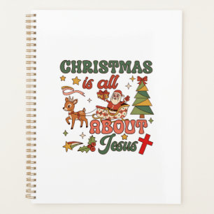 Weihnachten handelt von Jesus Santa Schlitten Rent Planer