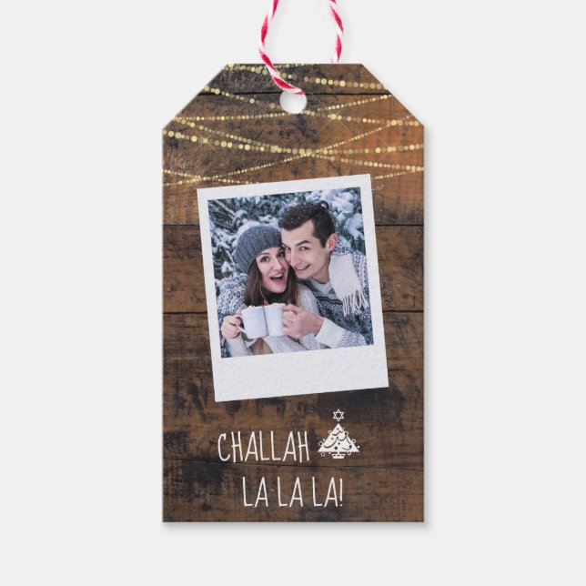 Weihnachten + Hanukkah Chrismukkah 2-seitiges Foto Geschenkanhänger (Vorderseite)