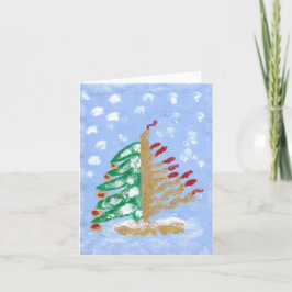 Weihnachten/Hanukkah einzigartiger Urlaub Feiertagskarte