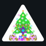 Weihnachten Hanukkah Intertrust Urlaub Spaß Dreieckiger Aufkleber<br><div class="desc"></div>