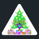 Weihnachten Hanukkah Intertrust Urlaub Spaß Dreieckiger Aufkleber<br><div class="desc"></div>