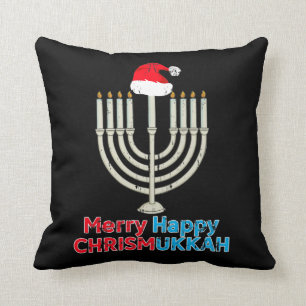 Weihnachten Hanukkah jüdische Menorah WeihnachtsW Kissen