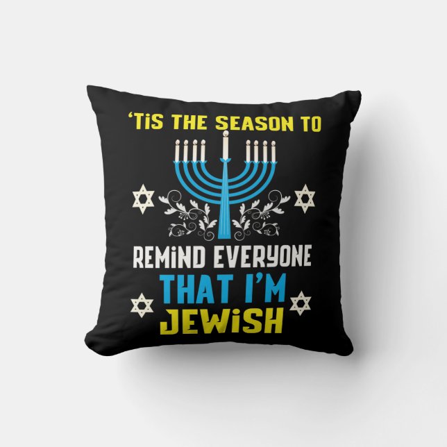 Weihnachten Hanukkah jüdischer Menorah-Spaß Kissen (Vorderseite)