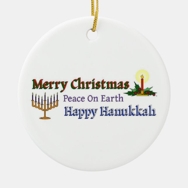 Weihnachten Hanukkah Keramikornament (Vorne)