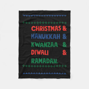 Weihnachten Hanukkah Kwanzaa Diwali Ramadan Funny Fleecedecke