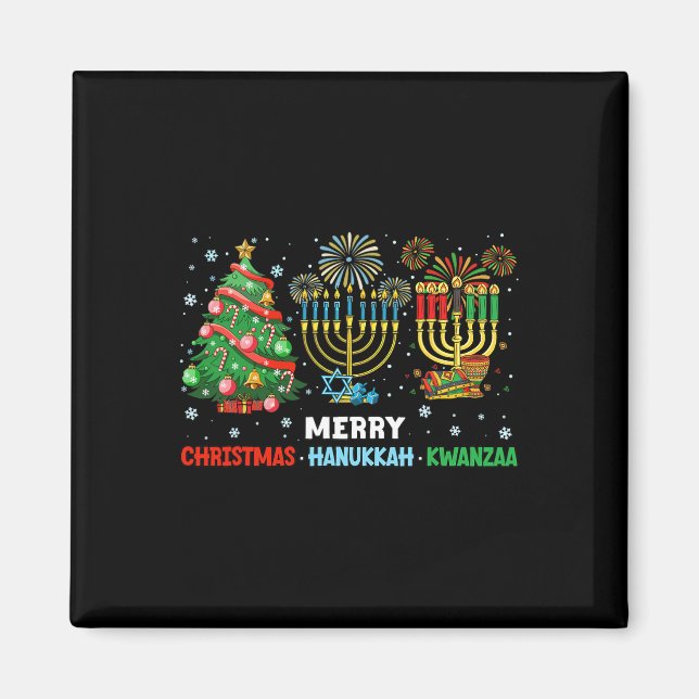 Weihnachten Hanukkah Kwanzaa glückliche Feiertage  Magnet (Vorne)