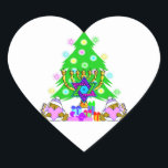 Weihnachten Hanukkah Urlaub Spaß Herz-Aufkleber<br><div class="desc"></div>