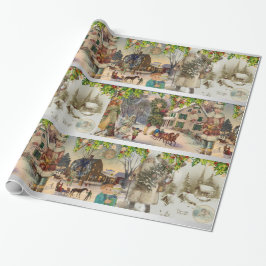Weihnachten Hanukkah Urlaub Winter Szene Geschenkpapier
