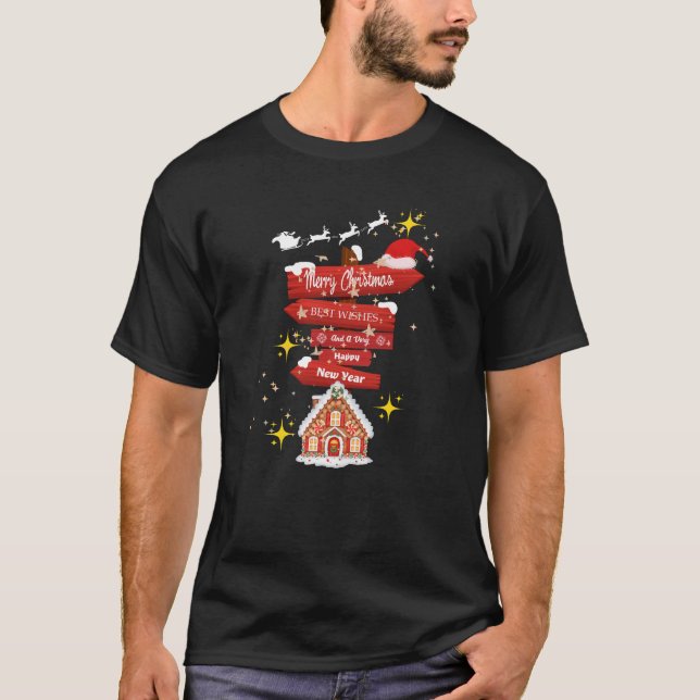 Weihnachten, Happy New Year, Ferienzeit, Fingerb T-Shirt (Vorderseite)