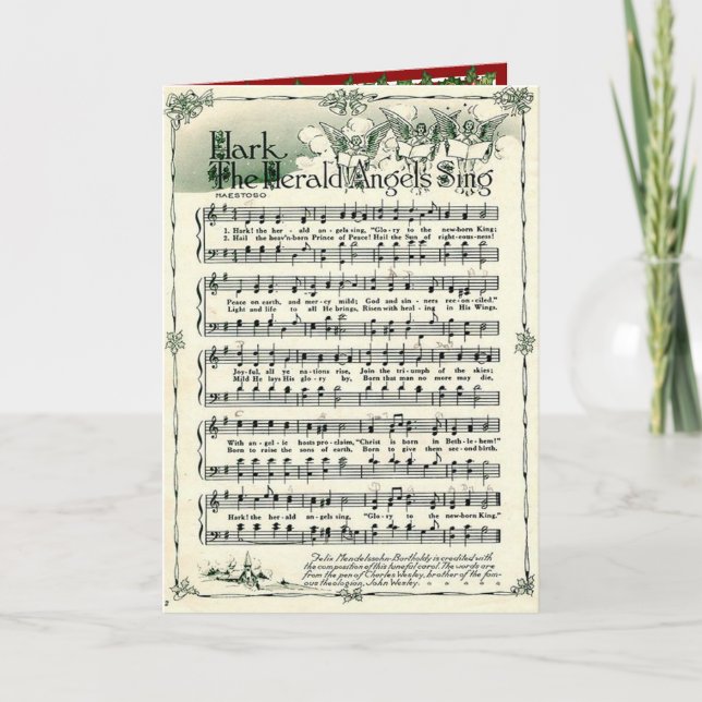 Weihnachten Hark The Herald Angels Sing Gold Bells (Vorderseite)
