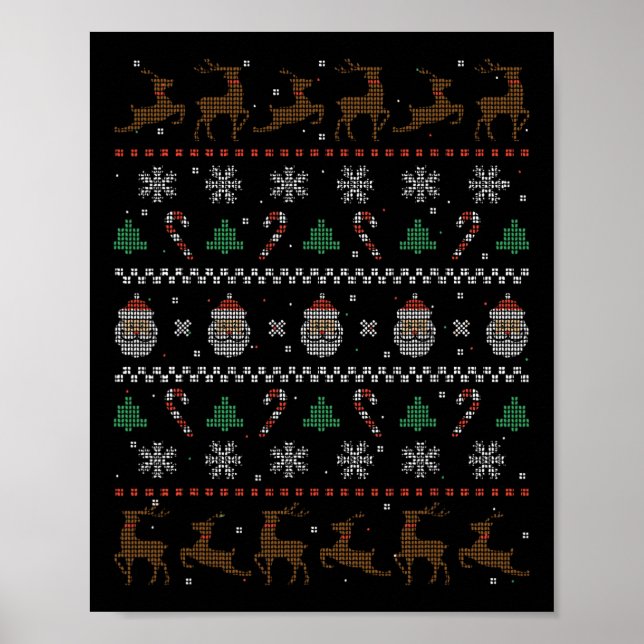 Weihnachten hässlicher Weihnachts-Pullover Poster (Vorne)
