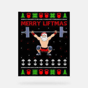 Weihnachten Hässliches Weihnachten Gewichtheben Acrylschild