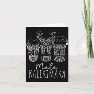 Weihnachten Hawaiian Santa Tiki Maske Mele Kalikim Karte