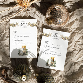 Weihnachten Heilige Kerzen und Ornamente RSVP Karte