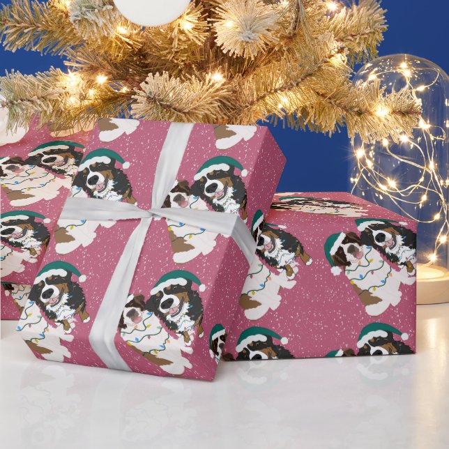 Weihnachten Heiliger Bernard und Berner Hund Geschenkpapier (Feiertage)