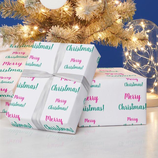 Weihnachten Heiß rosa Grün frohe Weihnachten Geschenkpapier (Feiertage)