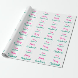 Weihnachten Heiß rosa Grün frohe Weihnachten Geschenkpapier