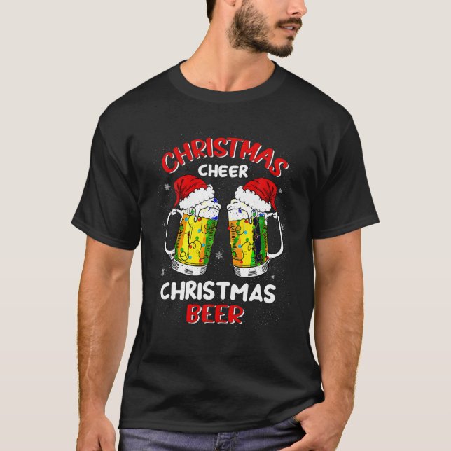 Weihnachten Heiterkeit Beer Xmas Tree Lights Me T-Shirt (Vorderseite)