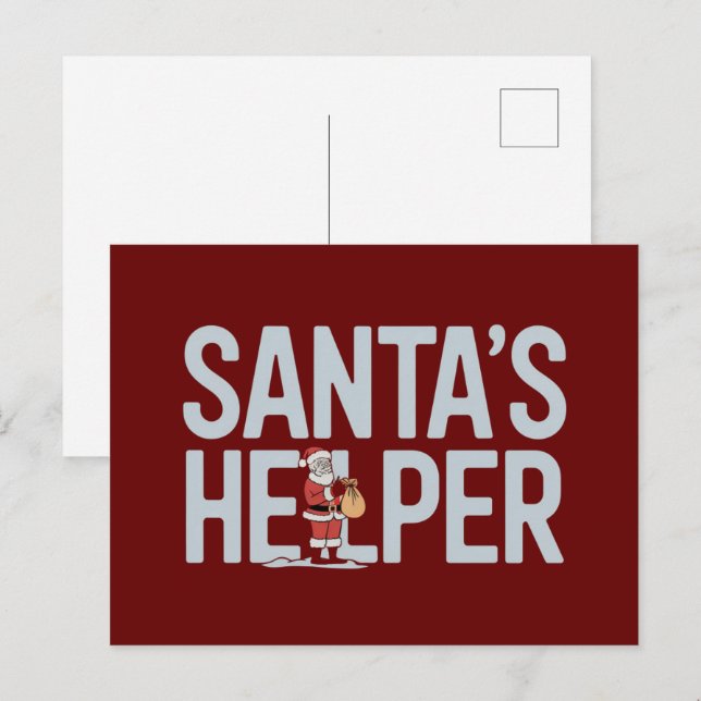 Weihnachten: Helfer Postkarte (Vorne/Hinten)