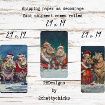 Weihnachten Herr & Mrs. Hippo Decoupage
