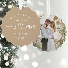 Weihnachten Herr und Frau Elegant Foto Ornament Karte