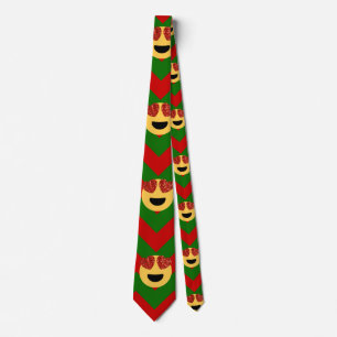 Weihnachten Herz-Augen-Emoji Krawatte