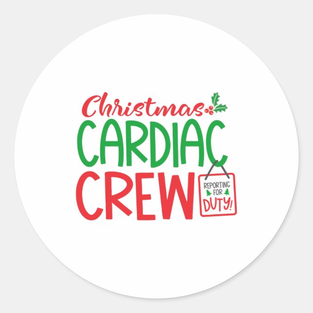 Weihnachten Herzliche Crew, Herzklopfen Runder Aufkleber (Vorderseite)