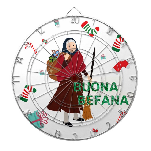 Weihnachten Hexe buona Befana Dartscheibe (vorne)