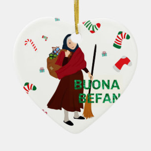 Weihnachten Hexe buona Befana Keramikornament