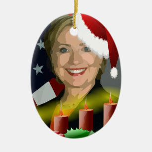 weihnachten hillary clinton keramik ornament