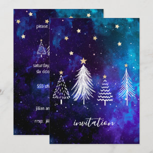Weihnachten Himmel, Blau, Weiß, Sterne, Party Einladung