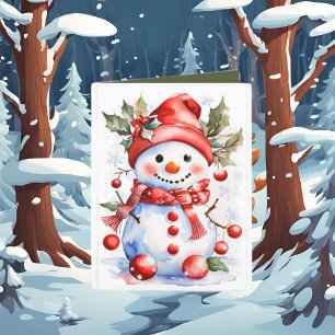 Weihnachten hinzufügen Text Snowman Wasserfarbe