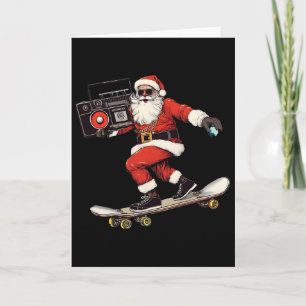 Weihnachten Hip Hop Santa Claus Skateboarding mit Karte