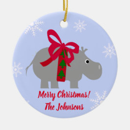 Weihnachten Hippopotamus Papier Feiertage Ornament