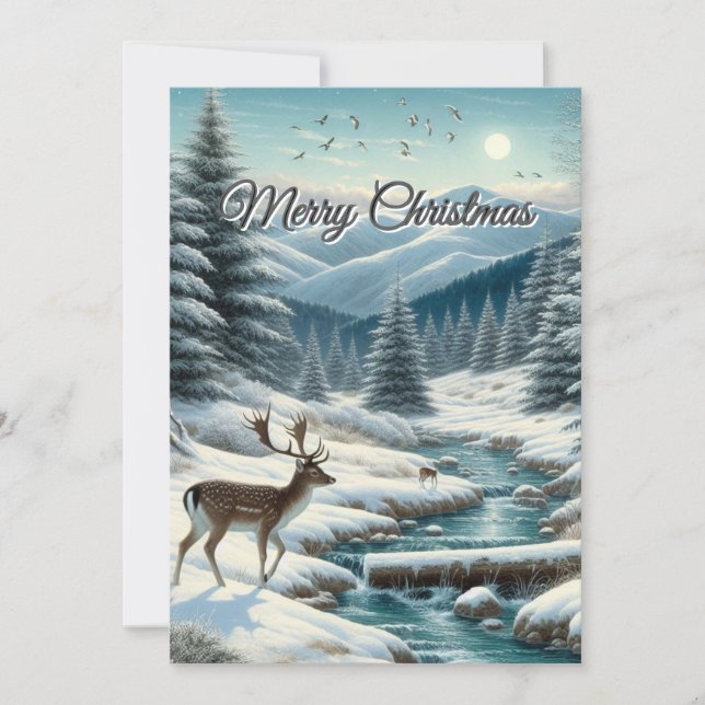 Weihnachten Hirsch eine Winter Wonderland Flat Car (Vorderseite)
