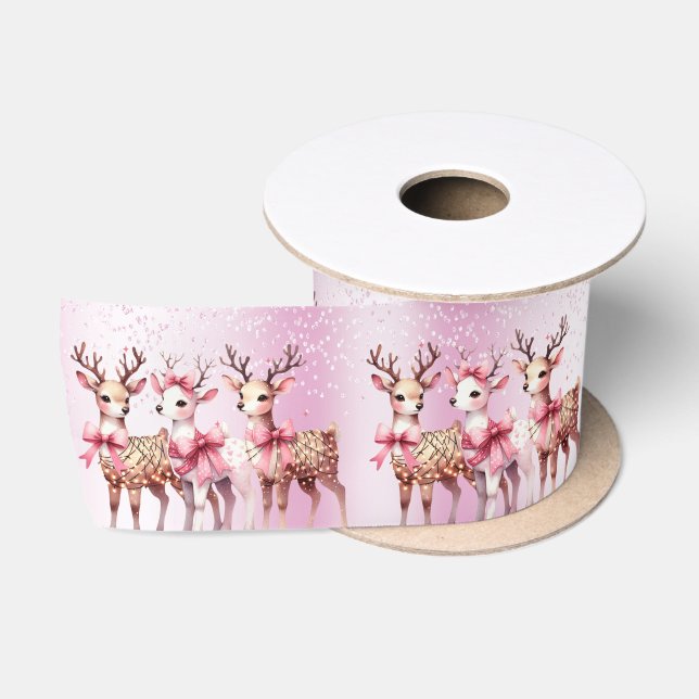 Weihnachten Hirsch Holiday Satin Ribbon Satinband (Spule)