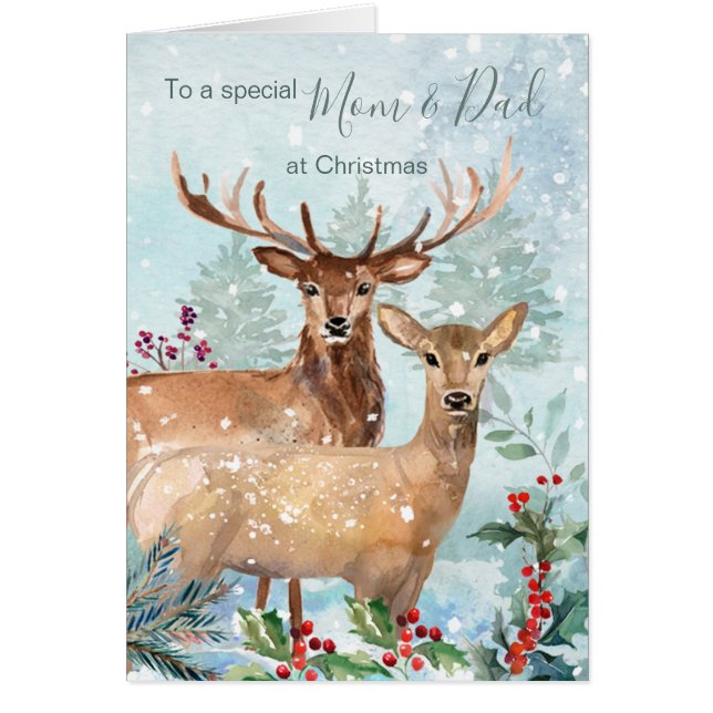 Weihnachten, Hirsch, Mama und Vater (Vorne)