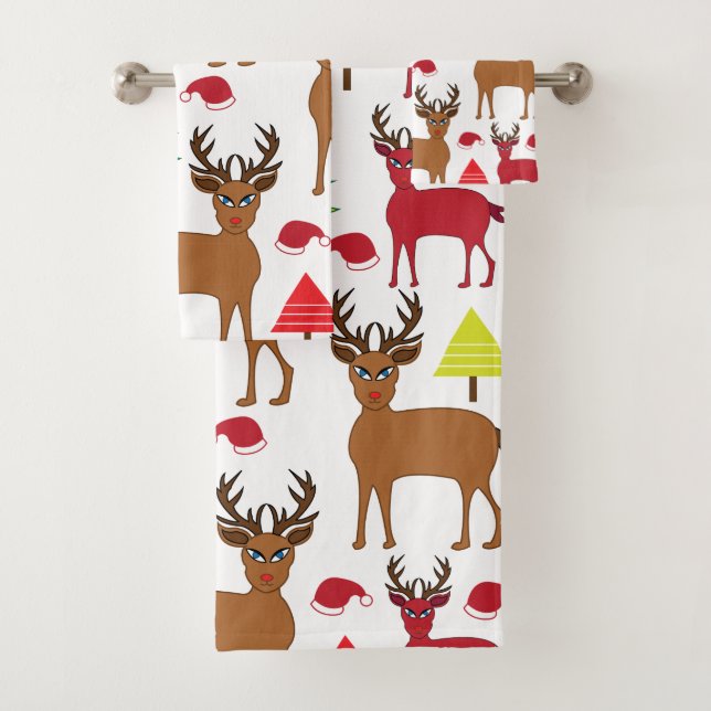 Weihnachten Hirsch Winterfest Weihnachten Badhandtuch Set (Insitu)