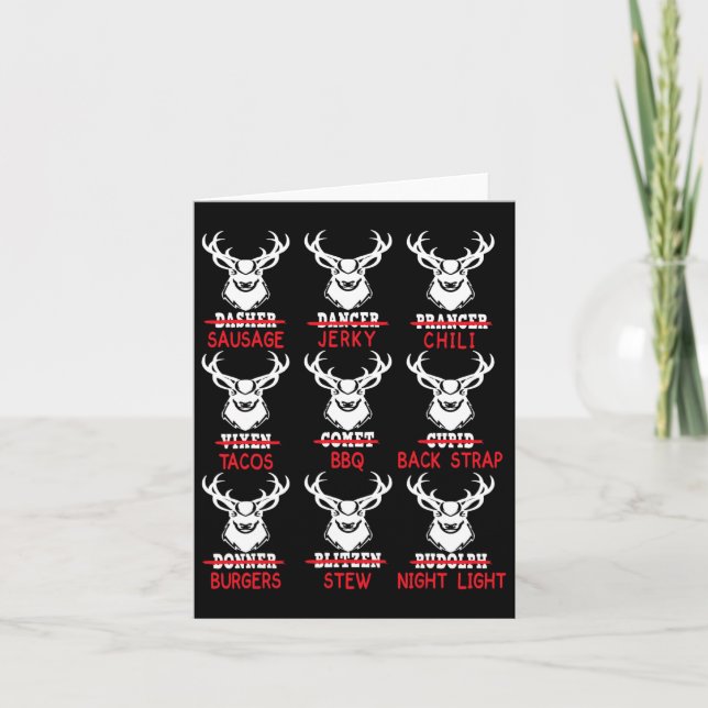 Weihnachten Hirschbraun Jagd Weihnachtsmänner Frau Karte (Vorderseite)