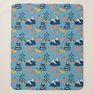 Weihnachten, Hirsche, Wald, Weihnachtsbäume, Sherpadecke