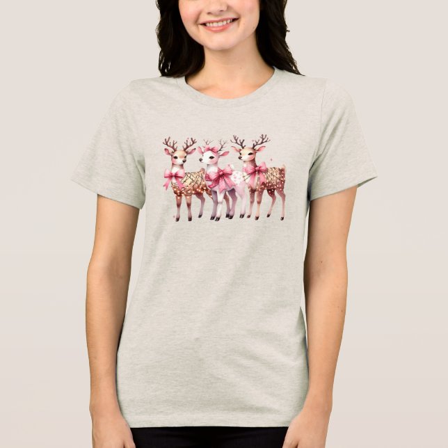 Weihnachten Hirschurlaub T - Shirt (Vorderseite)