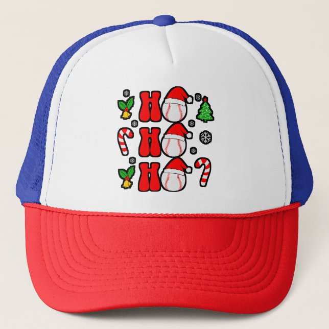 Weihnachten Ho Ho Ho Funny Xmas-85211 Truckerkappe (Vorderseite)