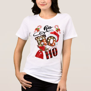 Weihnachten Ho Ho Ho Moderne Feiertage Tri-Blend Shirt